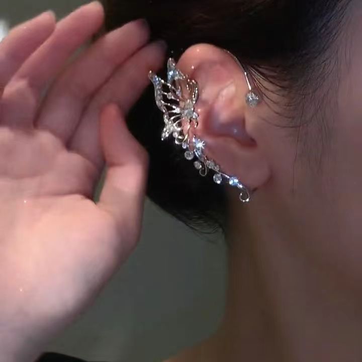 Hollow Butterfly Hook Tassel Flowers Snowflake Wheat Wings Integrated High-grade Ear Clip