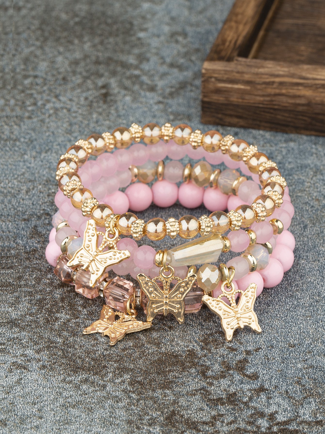 Women's Bohemian Creative Jewelry Butterfly Crystal Beaded Bracelets