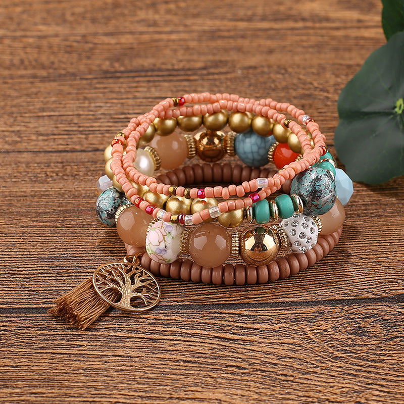 Bohemian Beaded Tassel Tree Of Life Bracelets