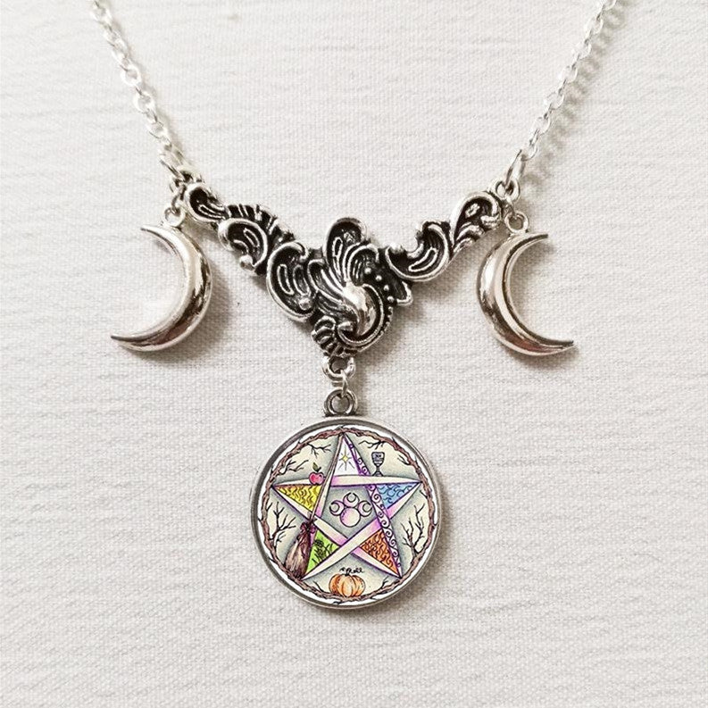 Triple Moon Sier Full And Small Necklaces