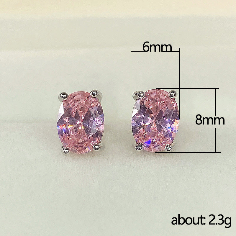 Women's Bright Single Rhinestone Ear Fashionable Small Earrings