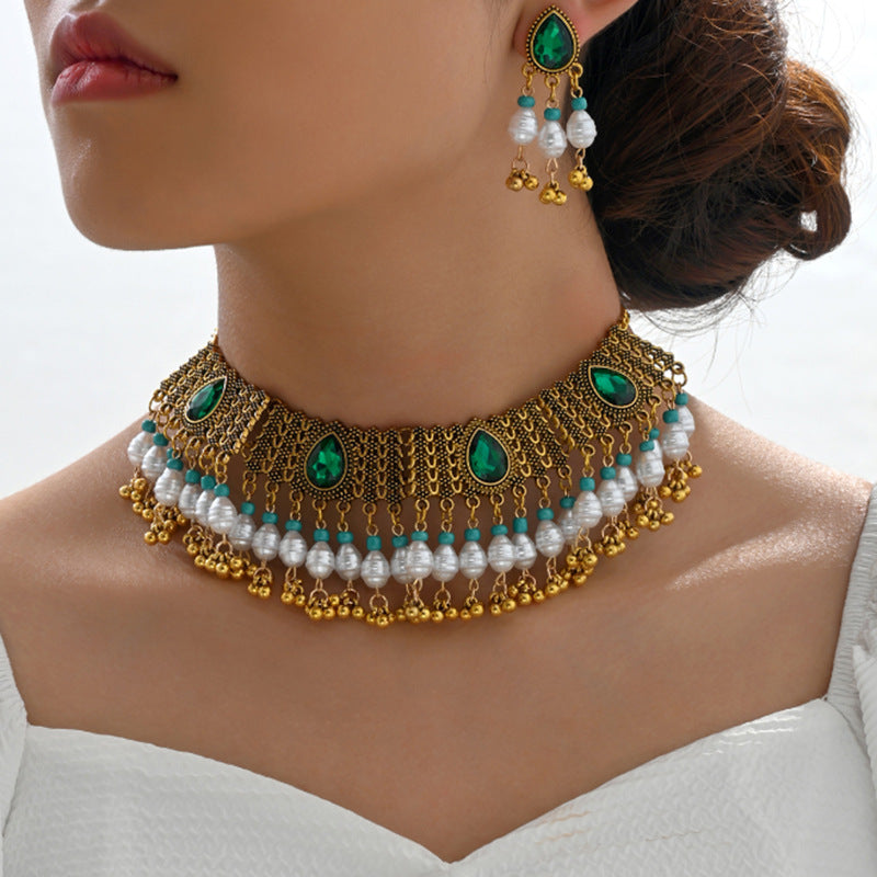 Indian Ethnic Style Vintage Gemstone Beads 2 Necklaces