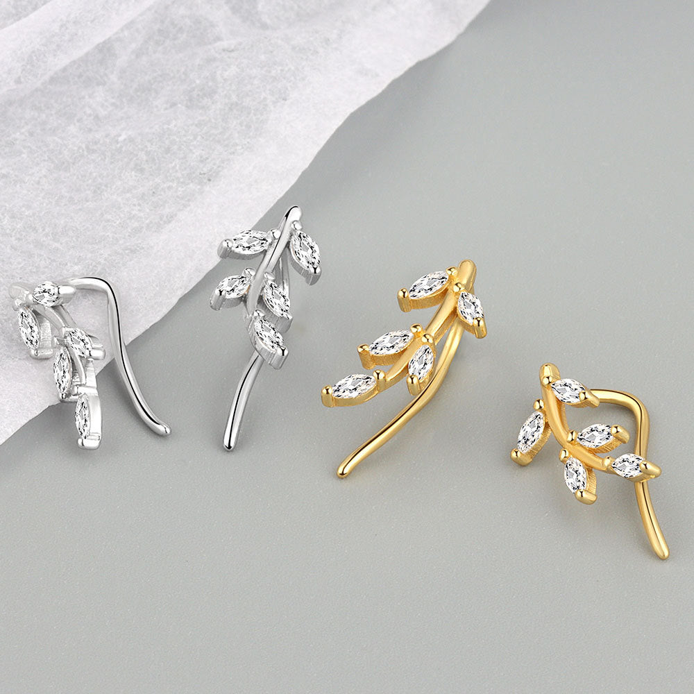 Boucles d'oreilles capricieuses pour femmes, branches simples, os d'oreille