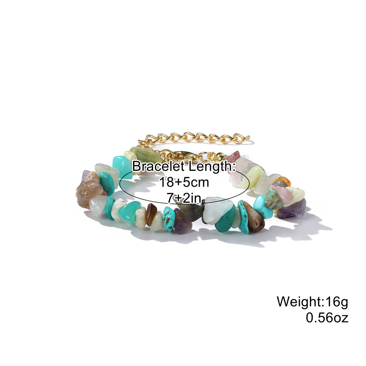 Türkise Perlen-Stretch-Sommer-Buntstein-Armbänder für Damen