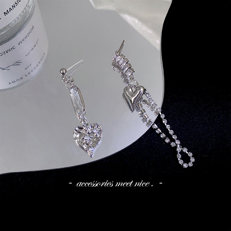 Women's Drop Zircon Tassel Chain Niche Design Earrings