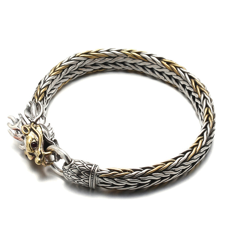 Herren Goldkopf Vintage Craft Thai Silber Armbänder