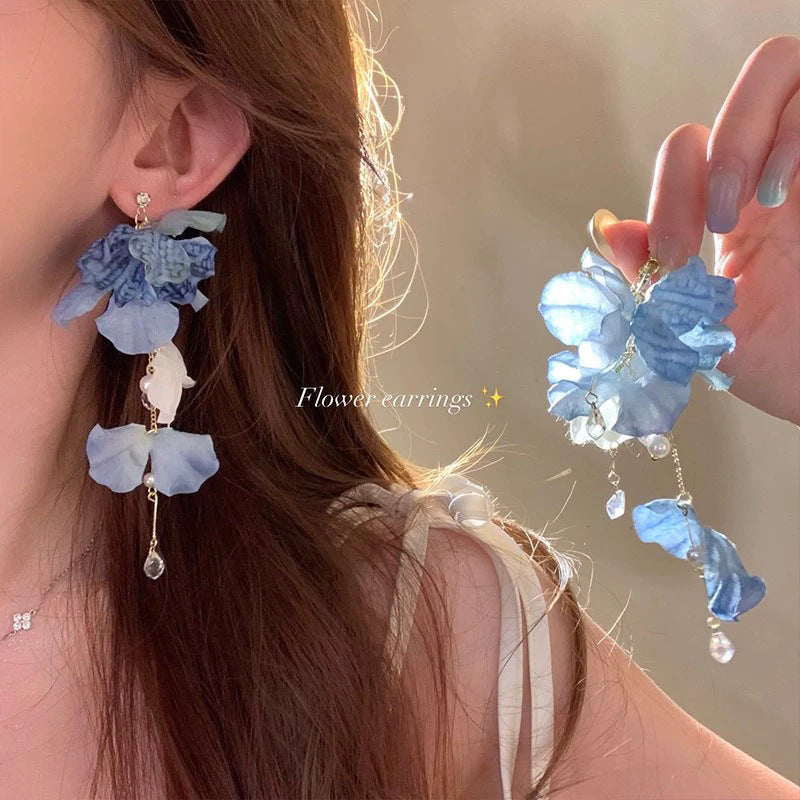 Women's Vacation Style Super Fairy Sweet Flower Seaside Colorful Little Wild Earrings