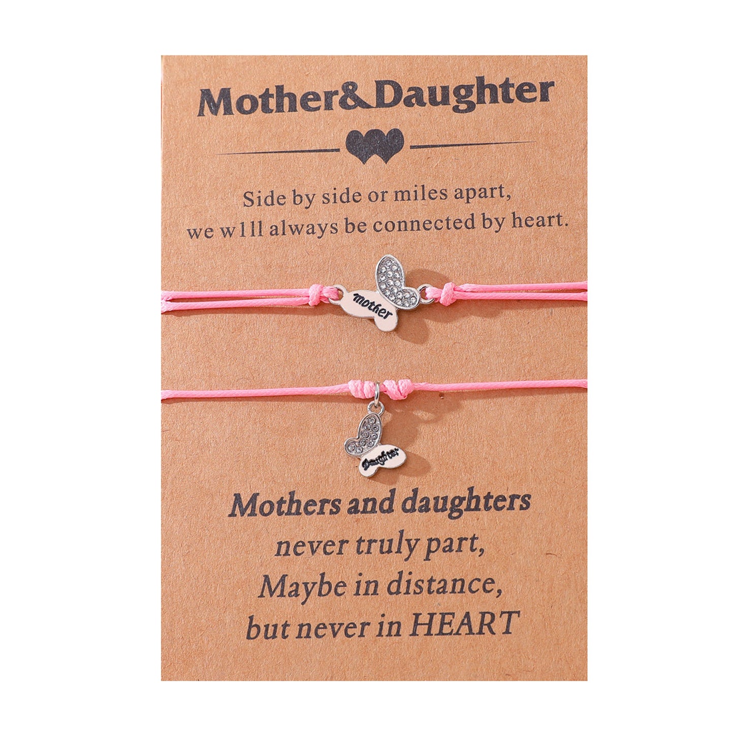 Women's Butterfly Mother And Daughter Lettering Metal Bracelets