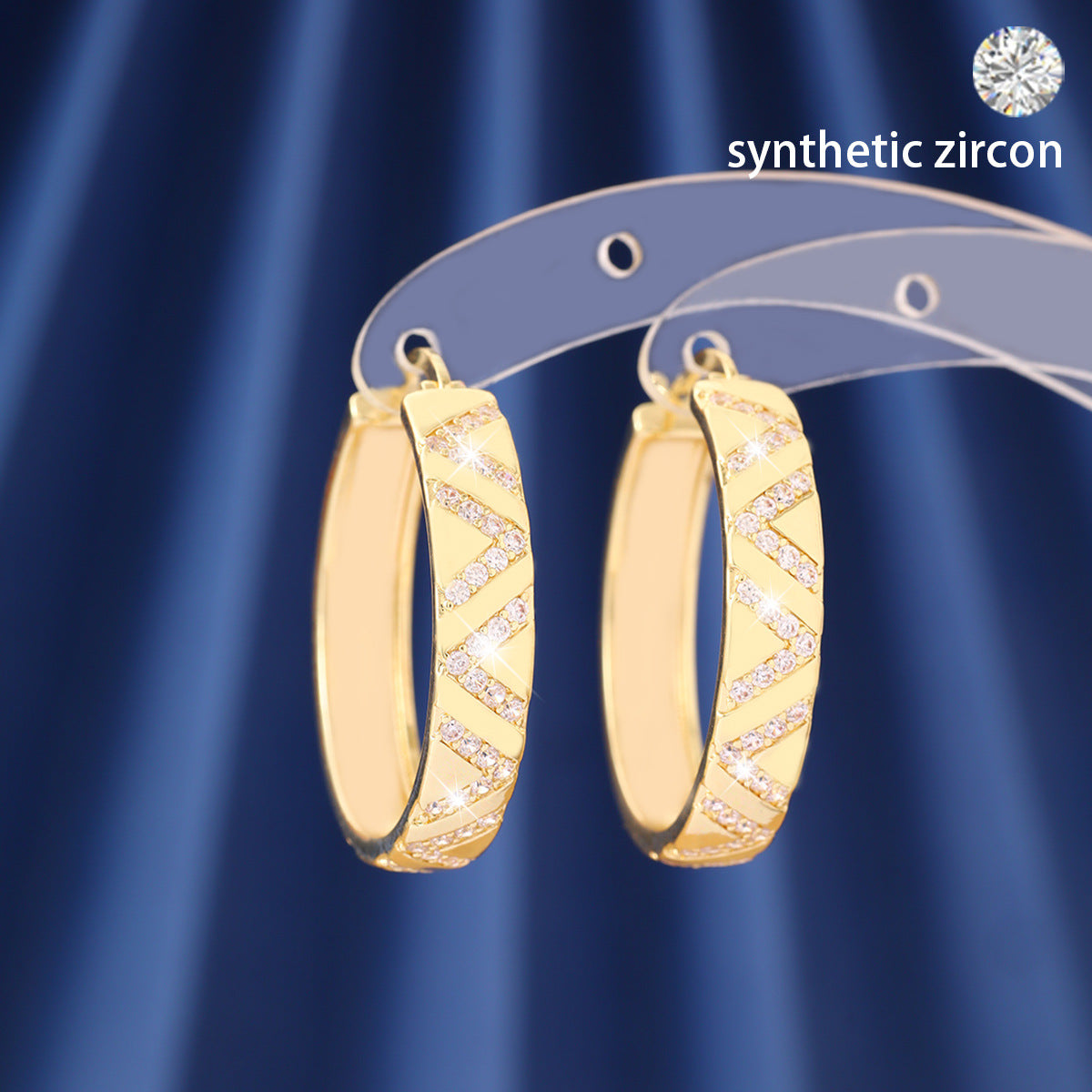 Women's Luxury Twill Full Diamond Trendy High-grade Earrings