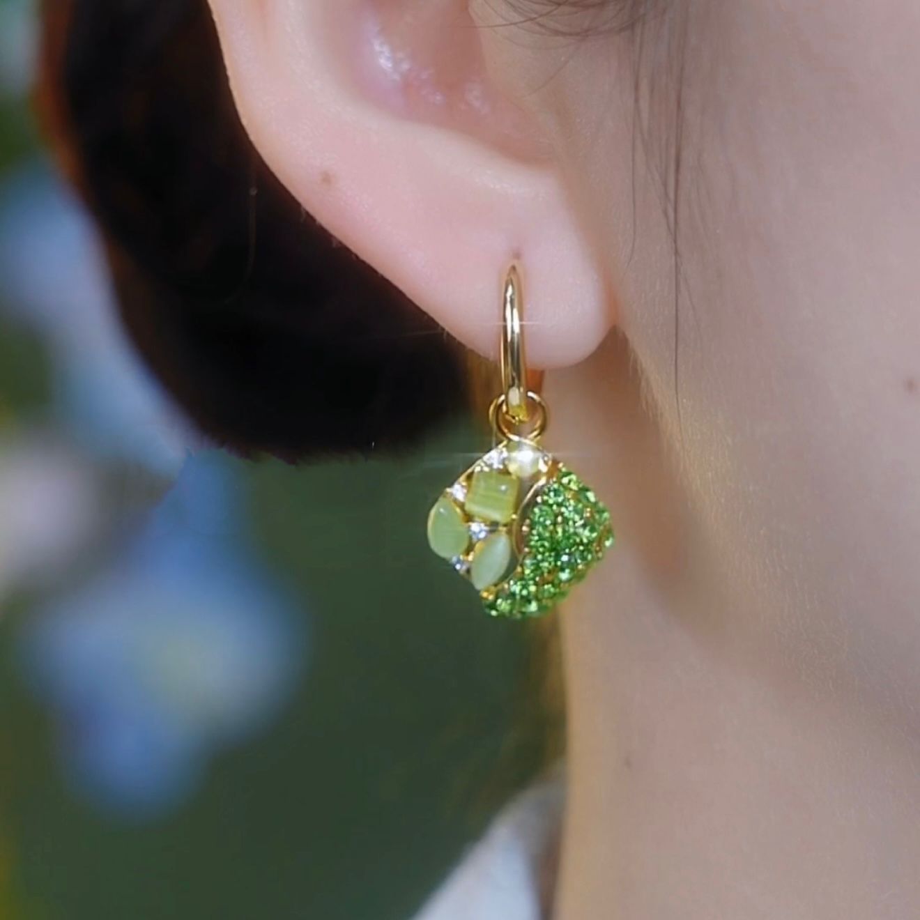 Korean Style Sweet Fashionable Stylish Green Earrings