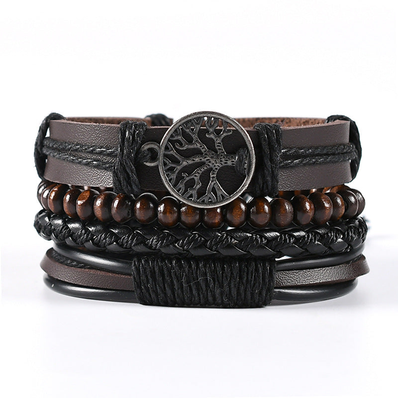 Men's Leather Woven Cowhide Simple Suit Bracelets