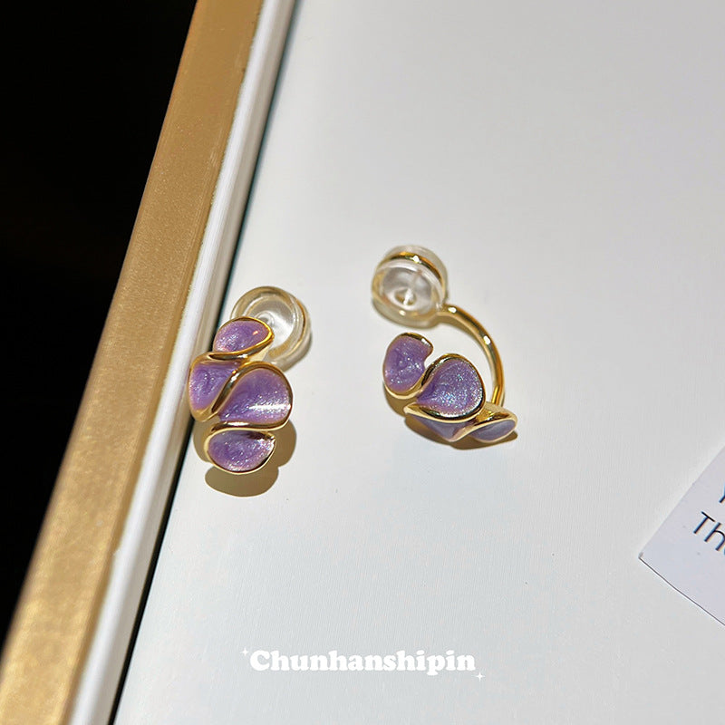 Purple Oil Dripping Silicone Female High Ear Clip