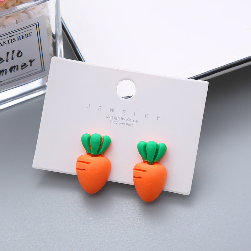 Children's Cute Vegetable Flower Korean Resin Ear Clip
