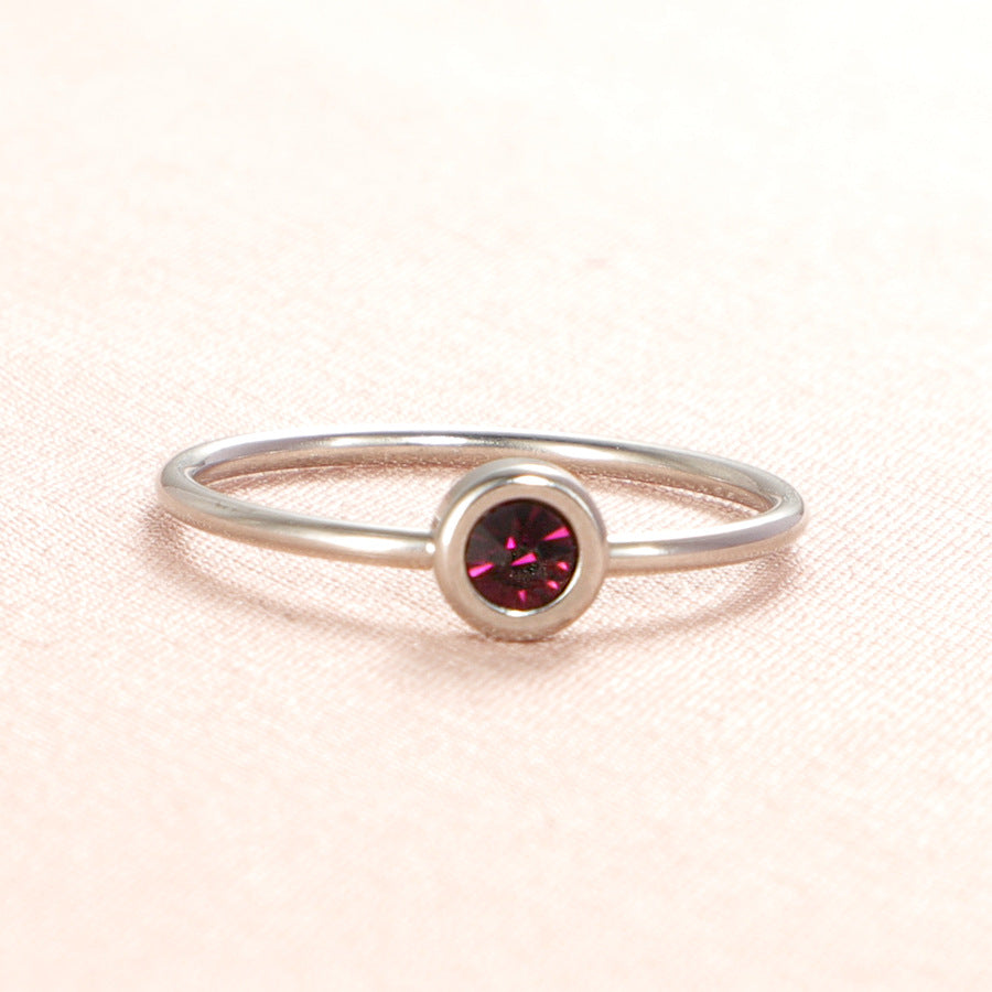 With Birthday Stone Personality Simple Birthstone Rings