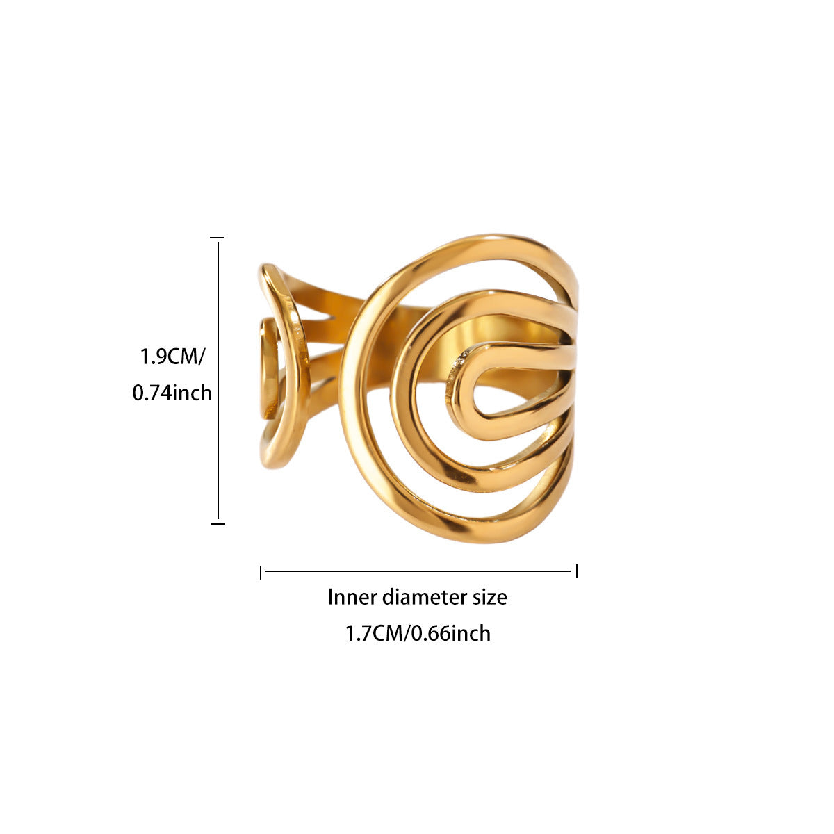 Women's Heart Geometric Stainless Steel Fashion Gold-plated Starfish Ring