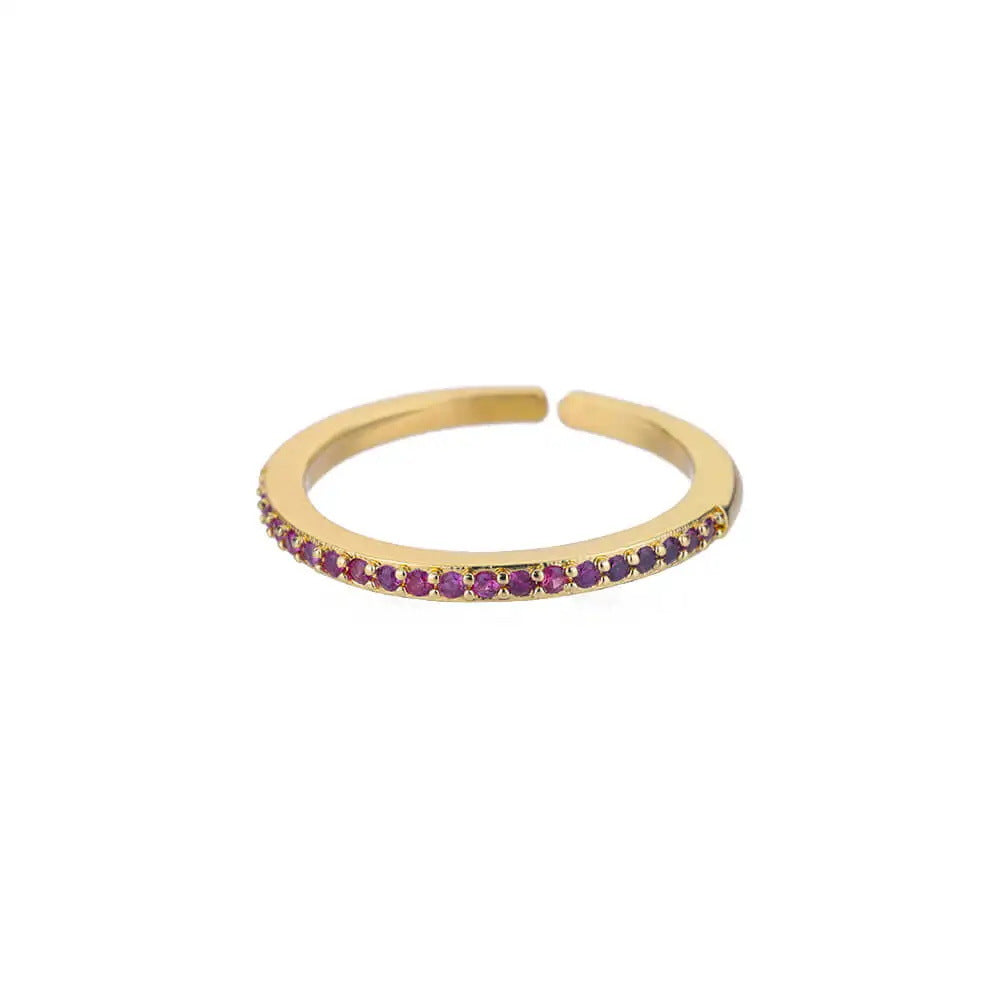 Women's Geometric Color Zircon Gold Personalized Simple Ring