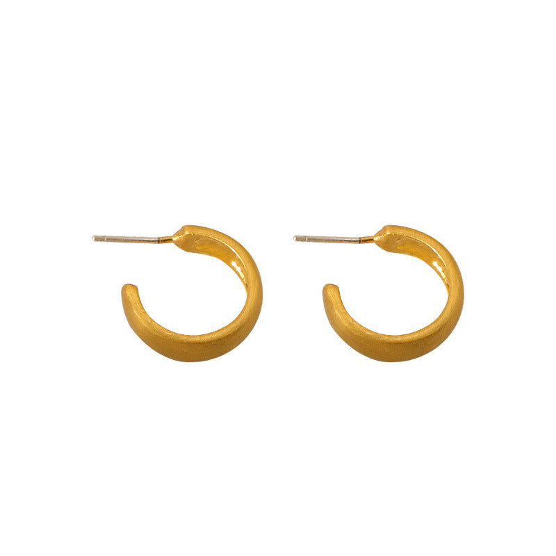 Women's Small Exquisite Circle Elegant High-grade Sier Needle Simple Rings
