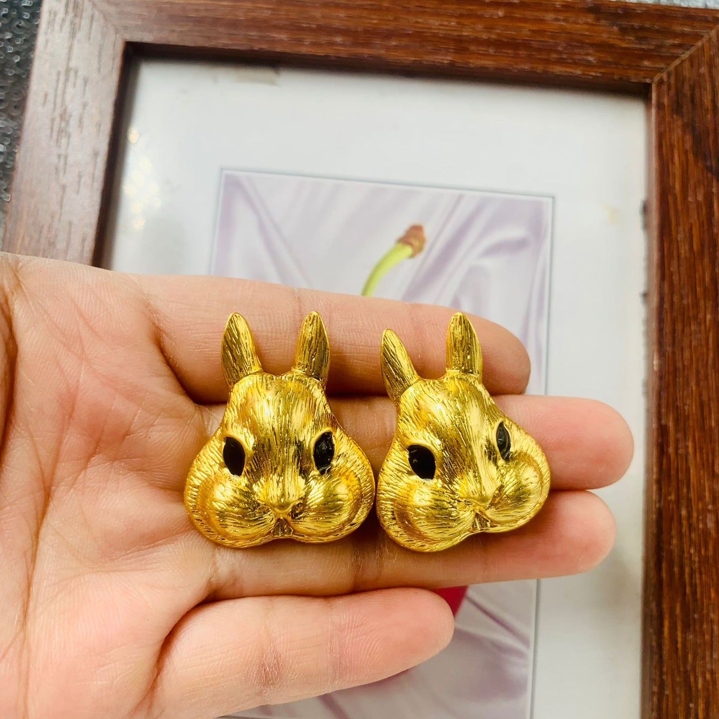 Retro Sier Needle Three-dimensional Rabbit Original Life Earrings