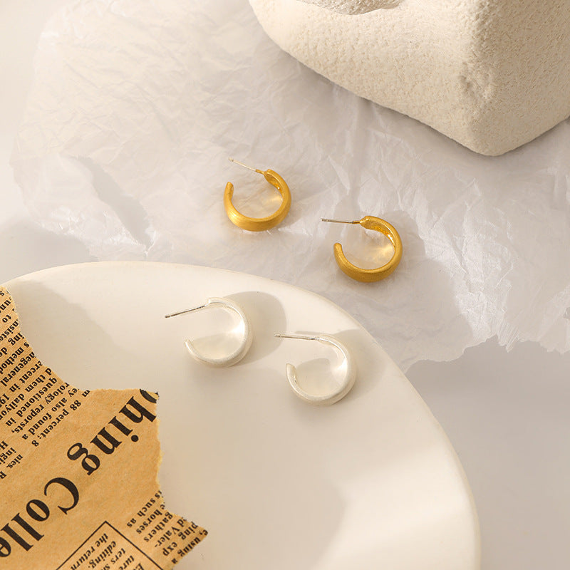 Women's Small Exquisite Circle Elegant High-grade Sier Needle Simple Rings