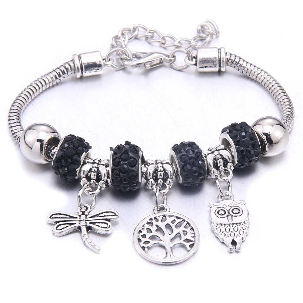 Women's Grid Popular Adjustable Crystal Love Butterfly Bracelets
