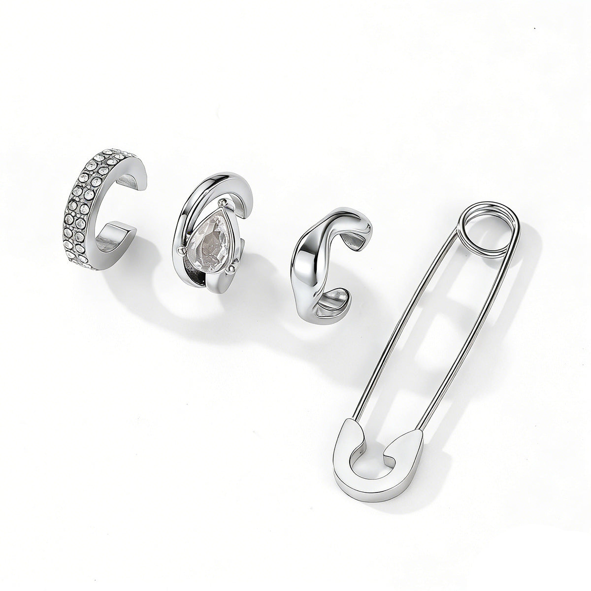 Stainless Steel Pin Stylish Water Drop Ear Clip
