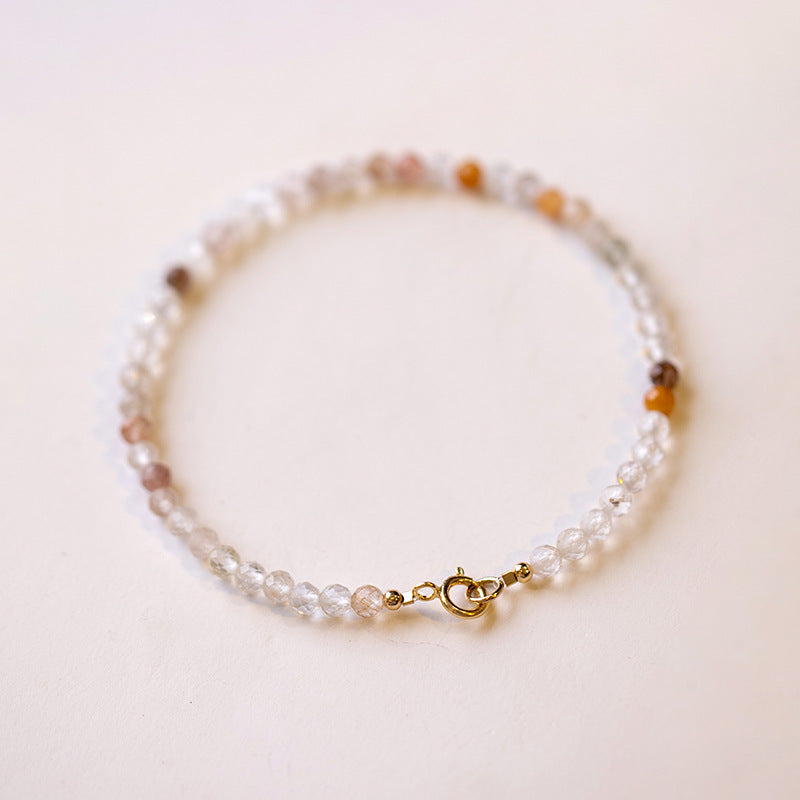 Crystal Female Claret Garnet Gold Strawberry Bracelets