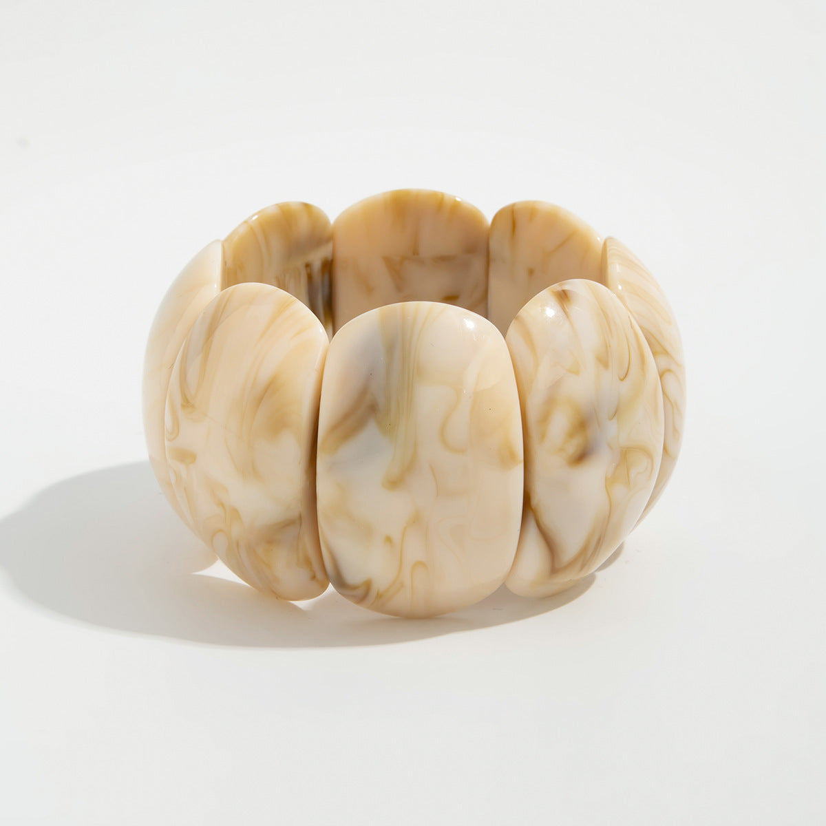 Blooming Resin Exaggerated Acrylic Arc Stitching Bracelet