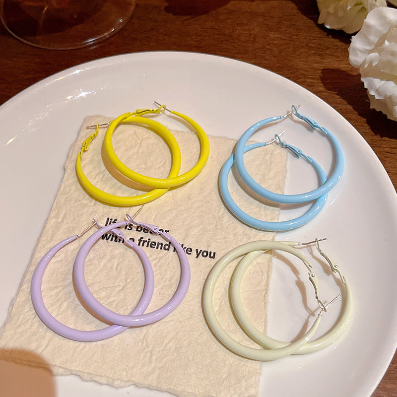 Women's Big Ear Summer Seaside Vacation Style Hoop Light Luxury Temperament Stud Earrings