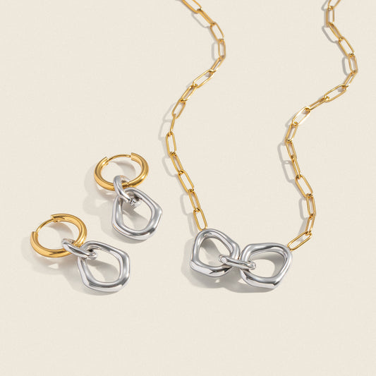 Double Buckle Suite Stainless Steel Vacuum Necklace
