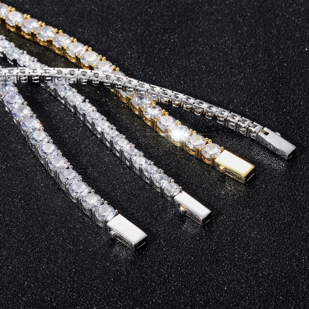 Width Spring Fastener Tennis Chain Micro Necklaces