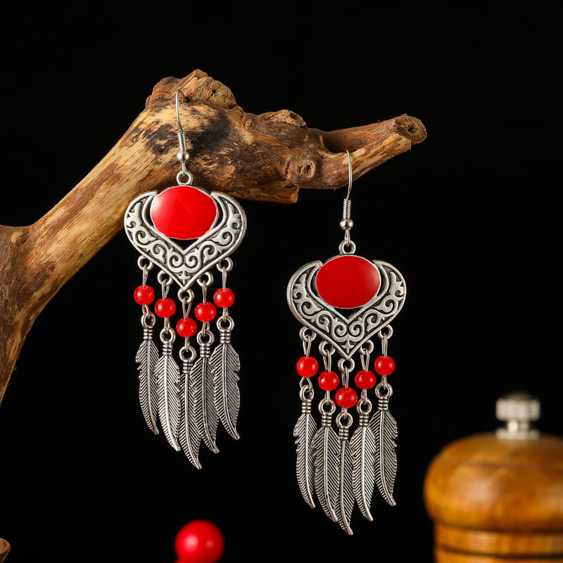 Turquoise Ethnic Style Retro Alloy Yunnan Rings