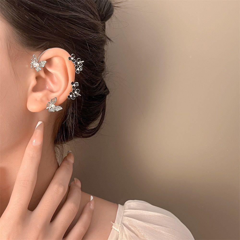 Diamond Butterfly Female Fashion Exaggerated Wings Ear Clip