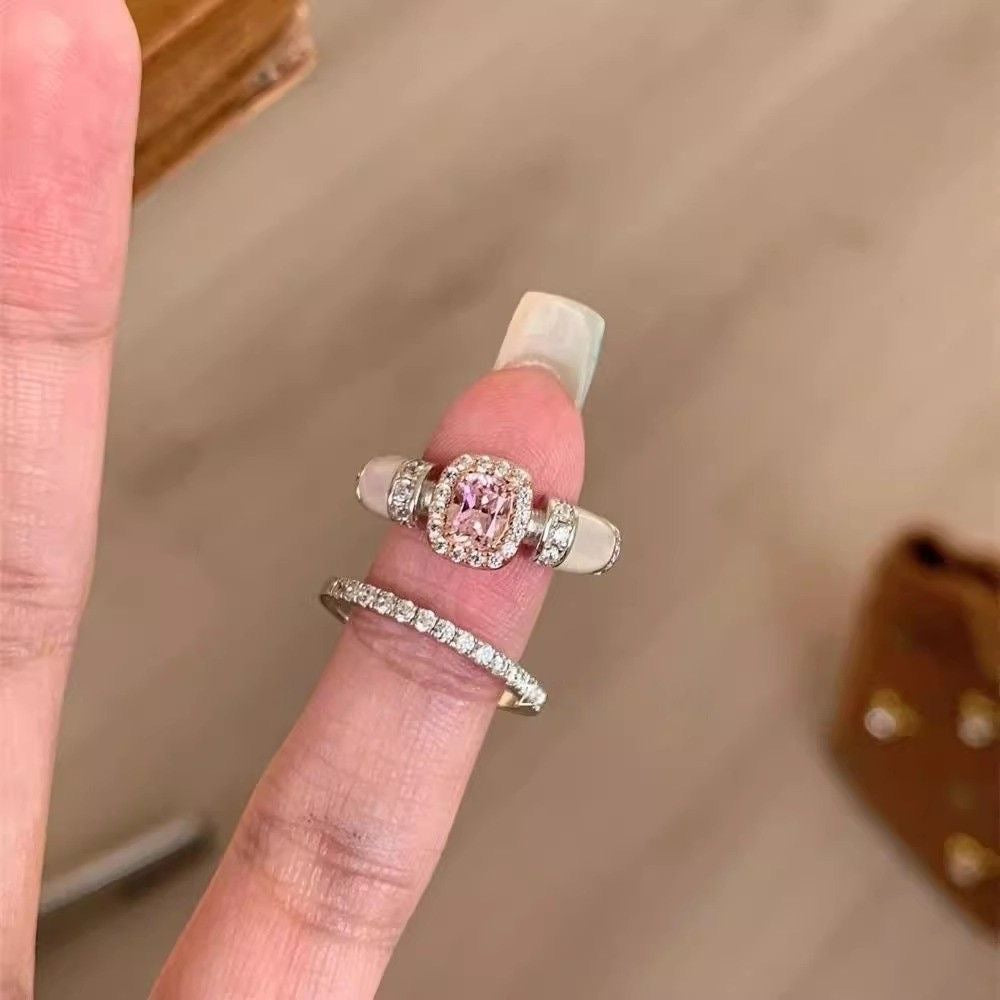 Cube Sugar Zircon Light Luxury Minority High Sense Index Finger Rings