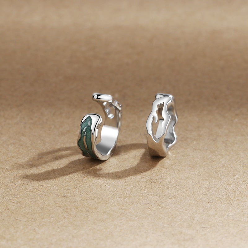 Women's & Men's Graceful Corrosion Hollow Texture Design Trendy Rings