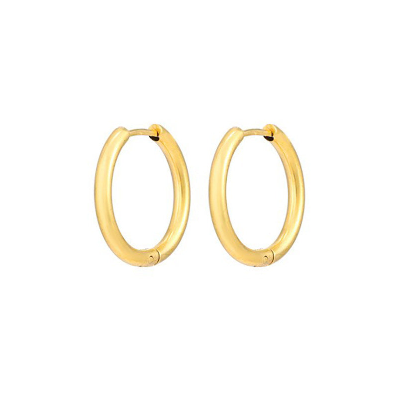 Boucles d'oreilles rondes en titane pour femmes, hommes et acier inoxydable, Design de niche