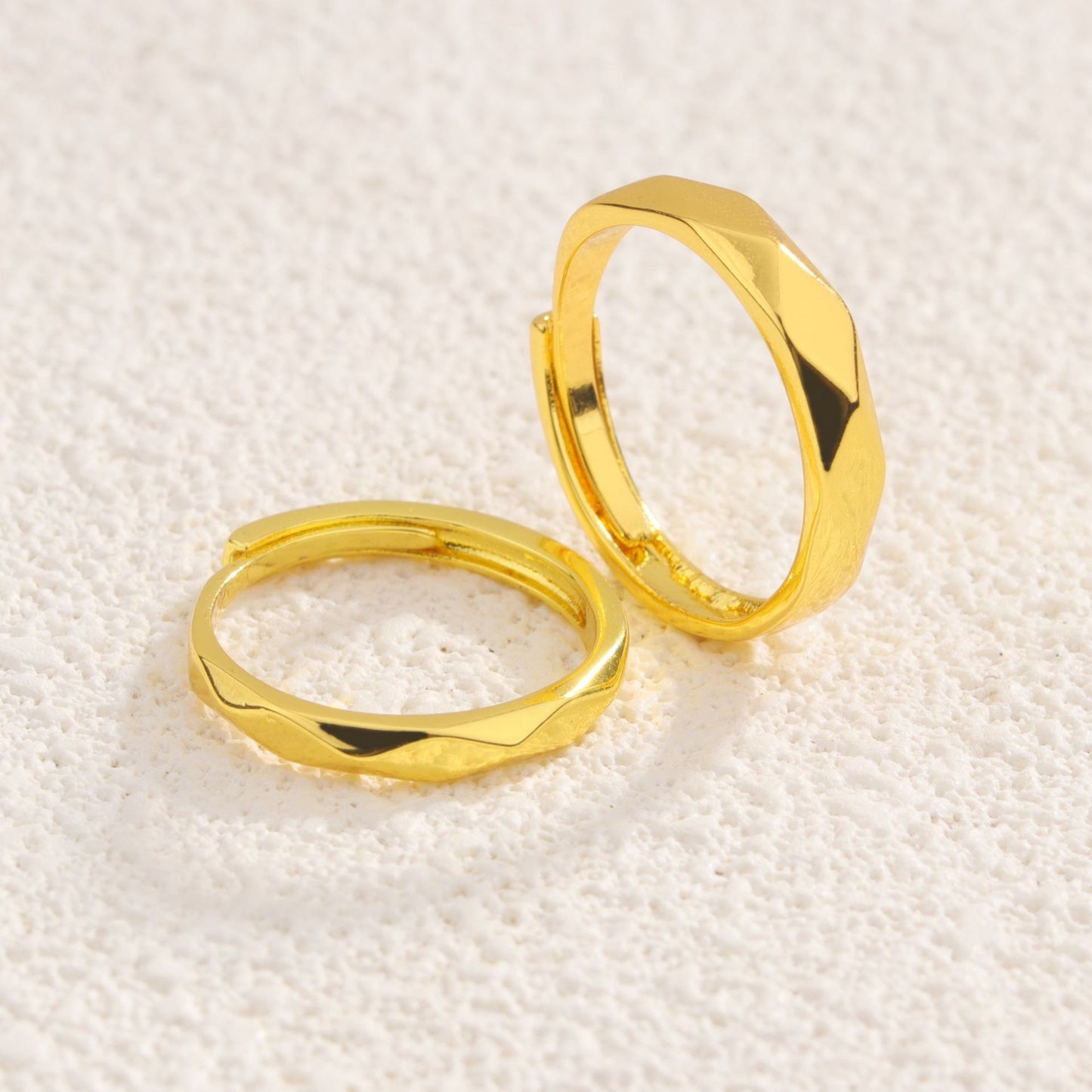 Women's & Men's White Rhombus Couple Simple Light Luxury Open Long-distance Ring