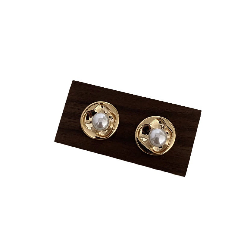 Gold Plating Metallic High Sense Simple Earrings