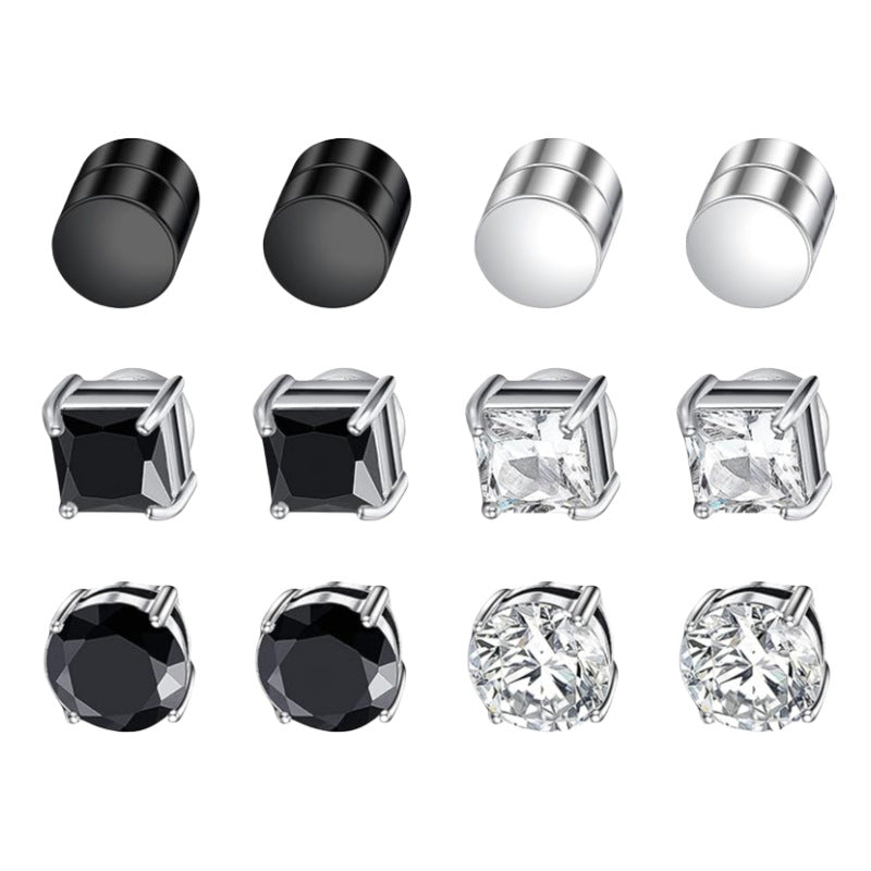 Zircon Stainless Steel Magnet Clips Couple Ear Clip