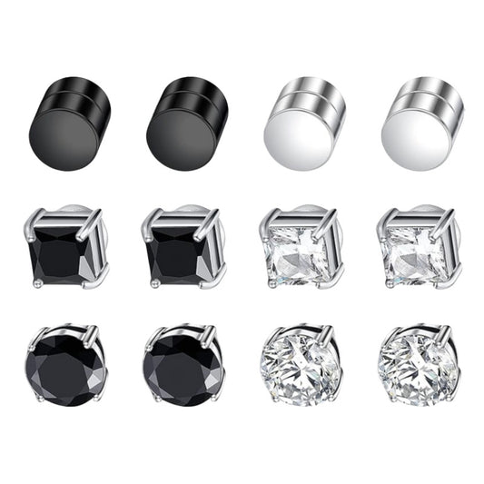 Zircon Stainless Steel Magnet Clips Couple Ear Clip