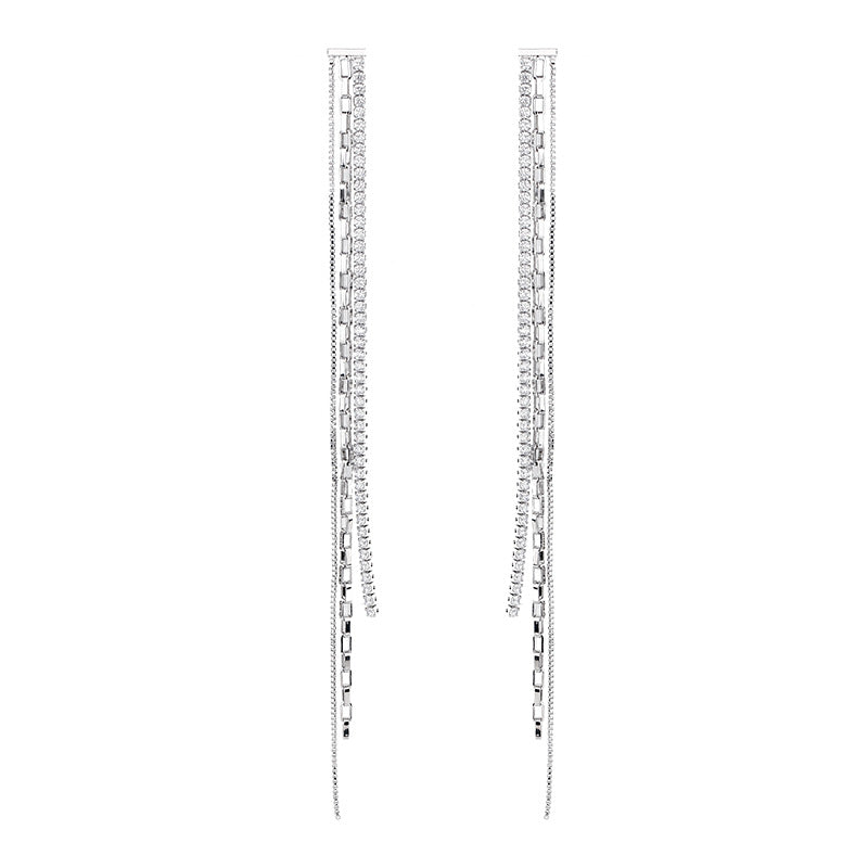 Niche Fashionable Full Diamond Chain Ear Make Your Earrings