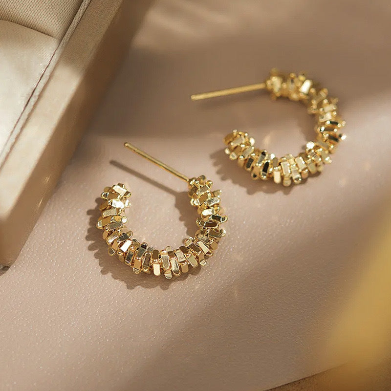 Color Female Niche Design Advanced French Stud Earrings