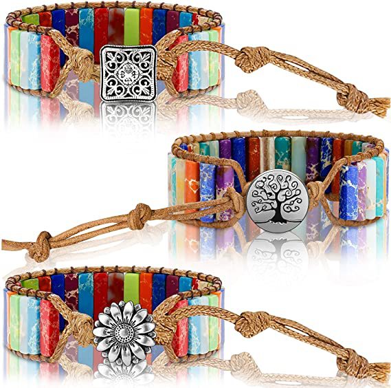 Ornament Emperor Stone Hand-woven Leather Bohemian Bracelets