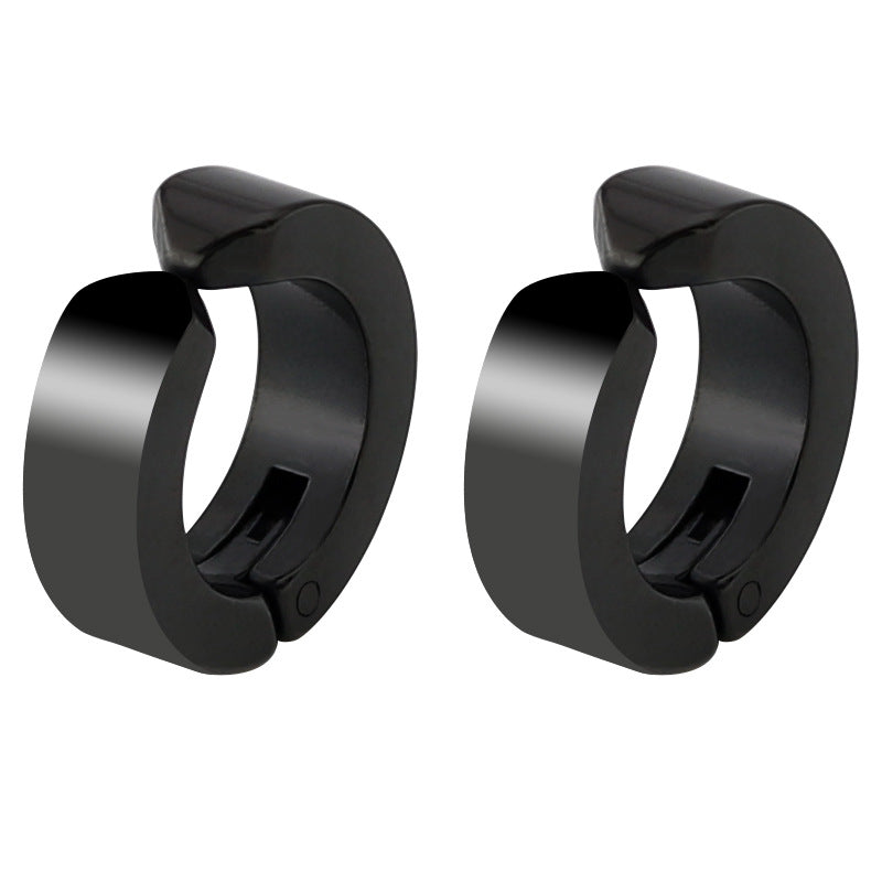 Men's Hip Hop Punk Titanium Steel No Piercing Earrings