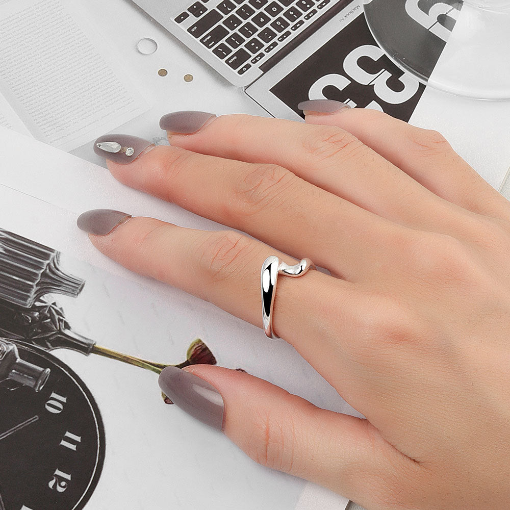 Fashion Geometric Arc Opening Female Trendy Rings