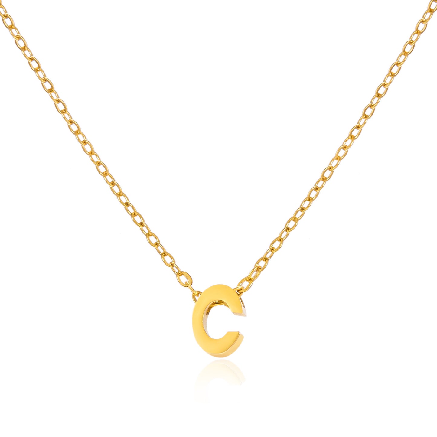 Letter Personalized Simple Stainless Steel Clavicle Pendants