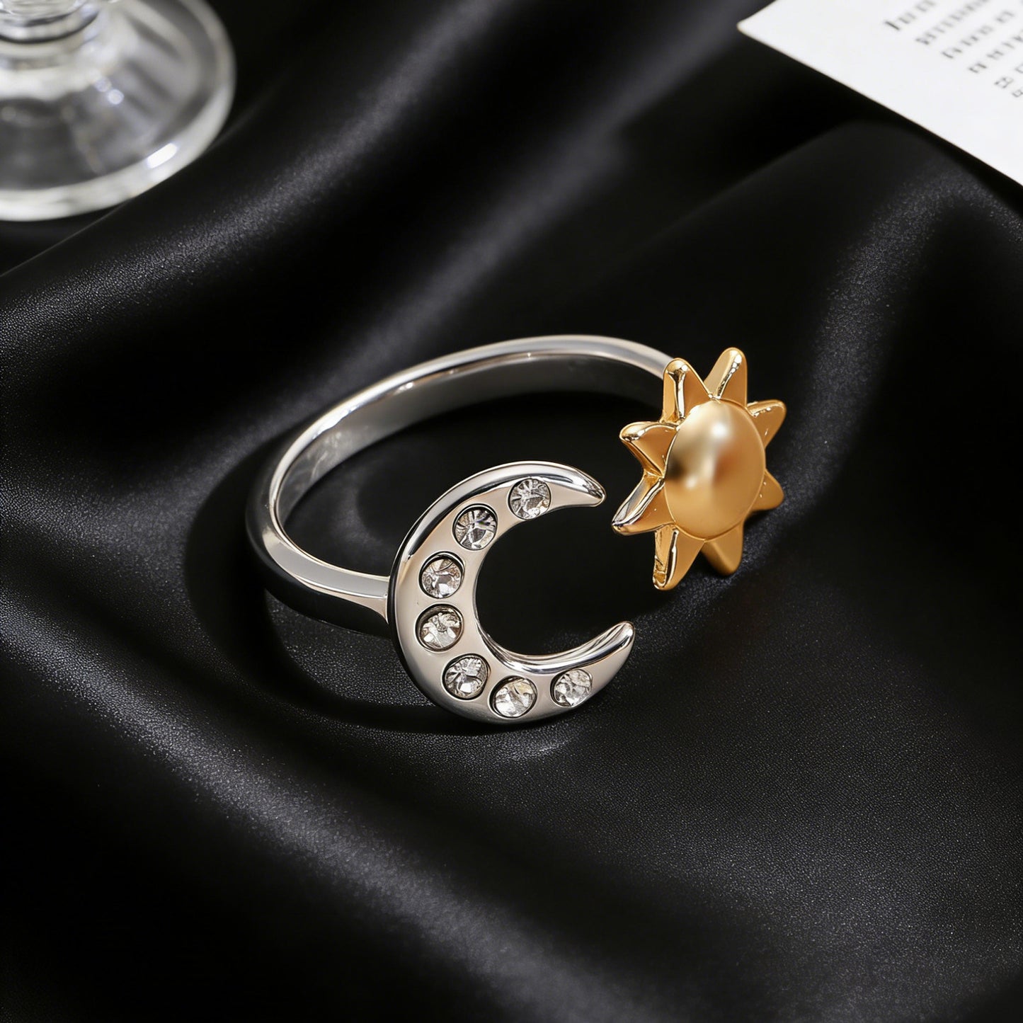 Copper Inlaid Zircon Sun Moon Female Jewelry Set