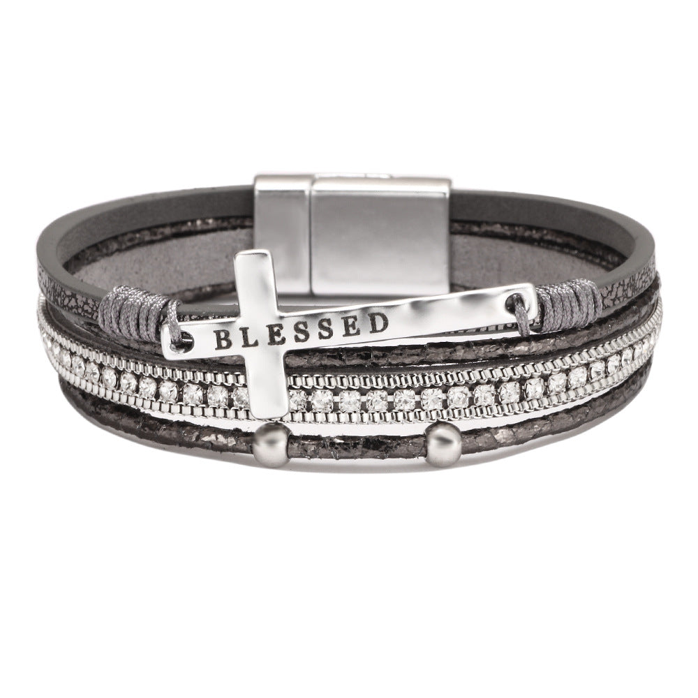 Böhmische Kreuz-Licht-Luxus-Micro-Strass-Armbänder