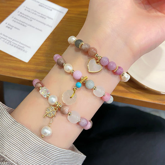 Orchidée Super Fée Douce Fraîche Optimisée Cinabre Jade Bracelets D'Amour