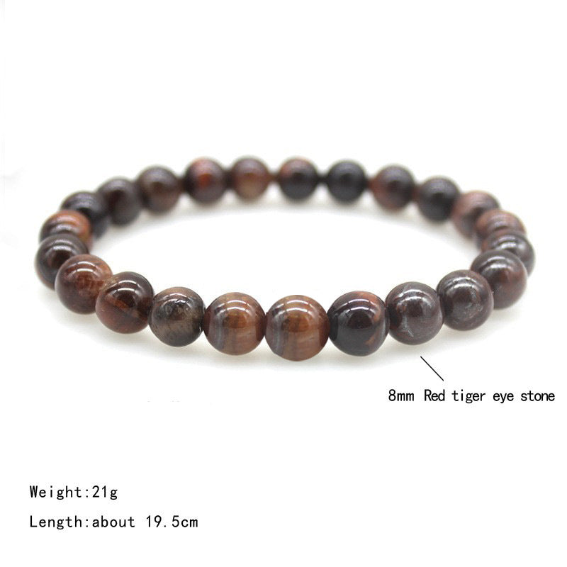 Women's & Men's Frosted Natural Stone Volcanic Rock Tigereye And Bracelets