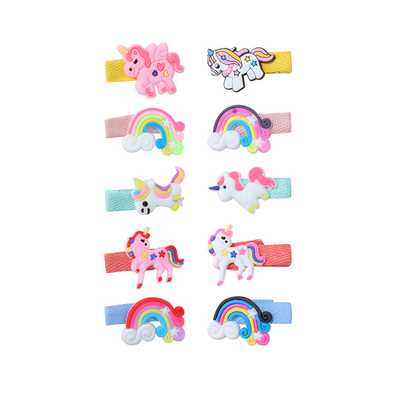 Color Box Unicorn Shoulder Bag Cartoon Jewelry Set